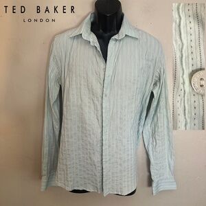 Ted Baker Textured Long Sleeve Shirt Ted size 3 Gently worn 74% cotton